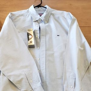 Vineyard Vines blue button-down mens shirt, size XL.